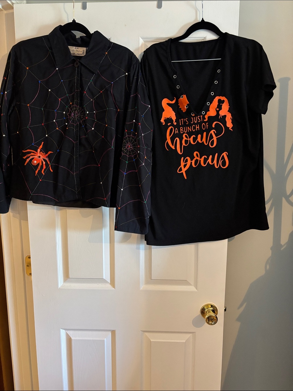Women’s Hocus Pocus Black Halloween Top and Jacket with Orange Accents